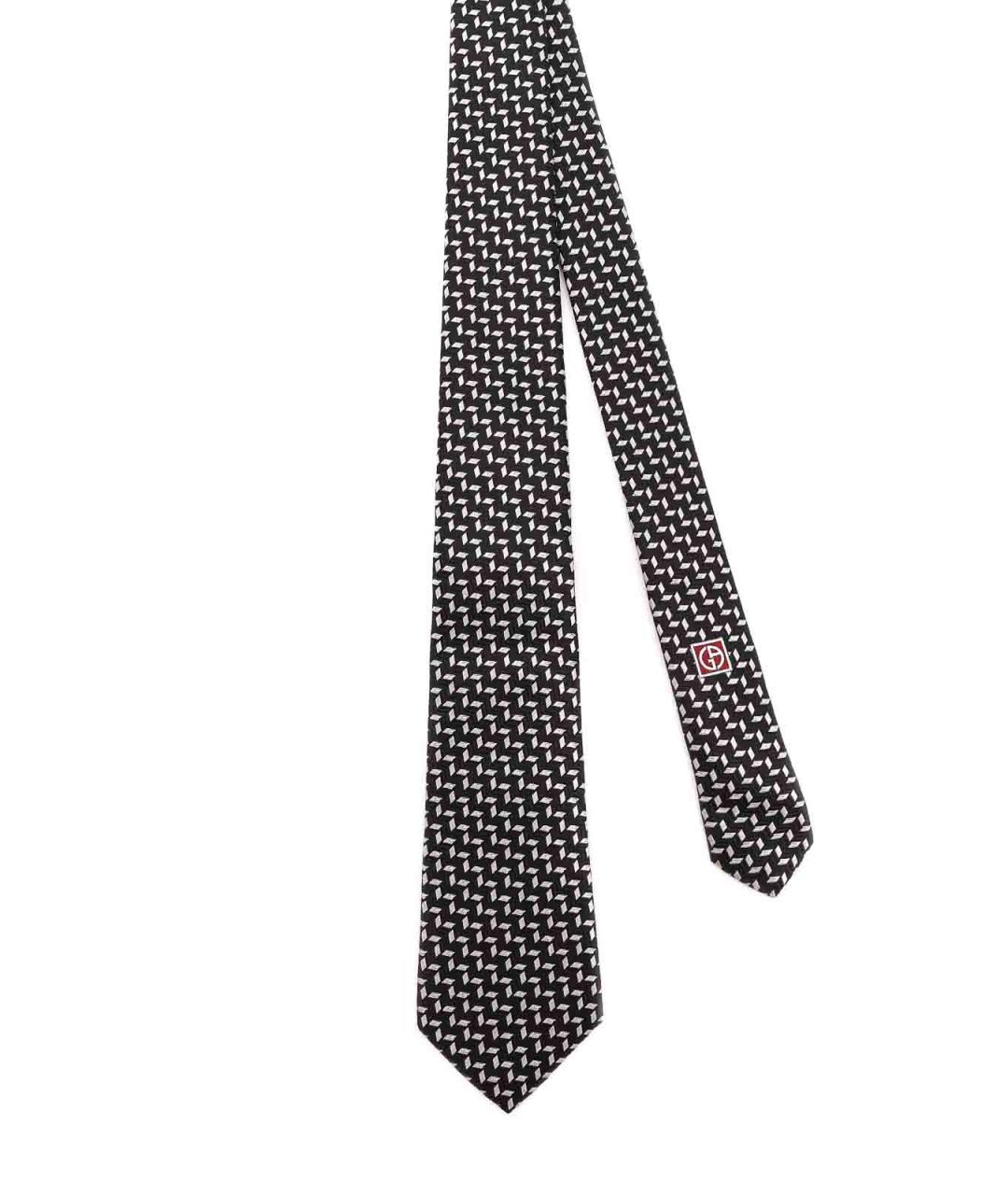 GIORGIO ARMANI Черный шелковый галстук, фото 2