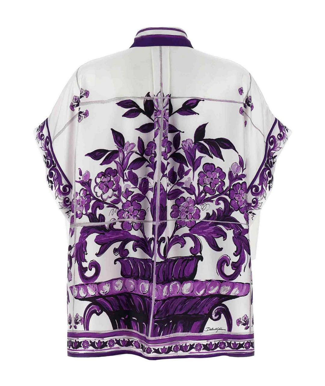 DOLCE&GABBANA Фиолетовая шелковая рубашка, фото 2