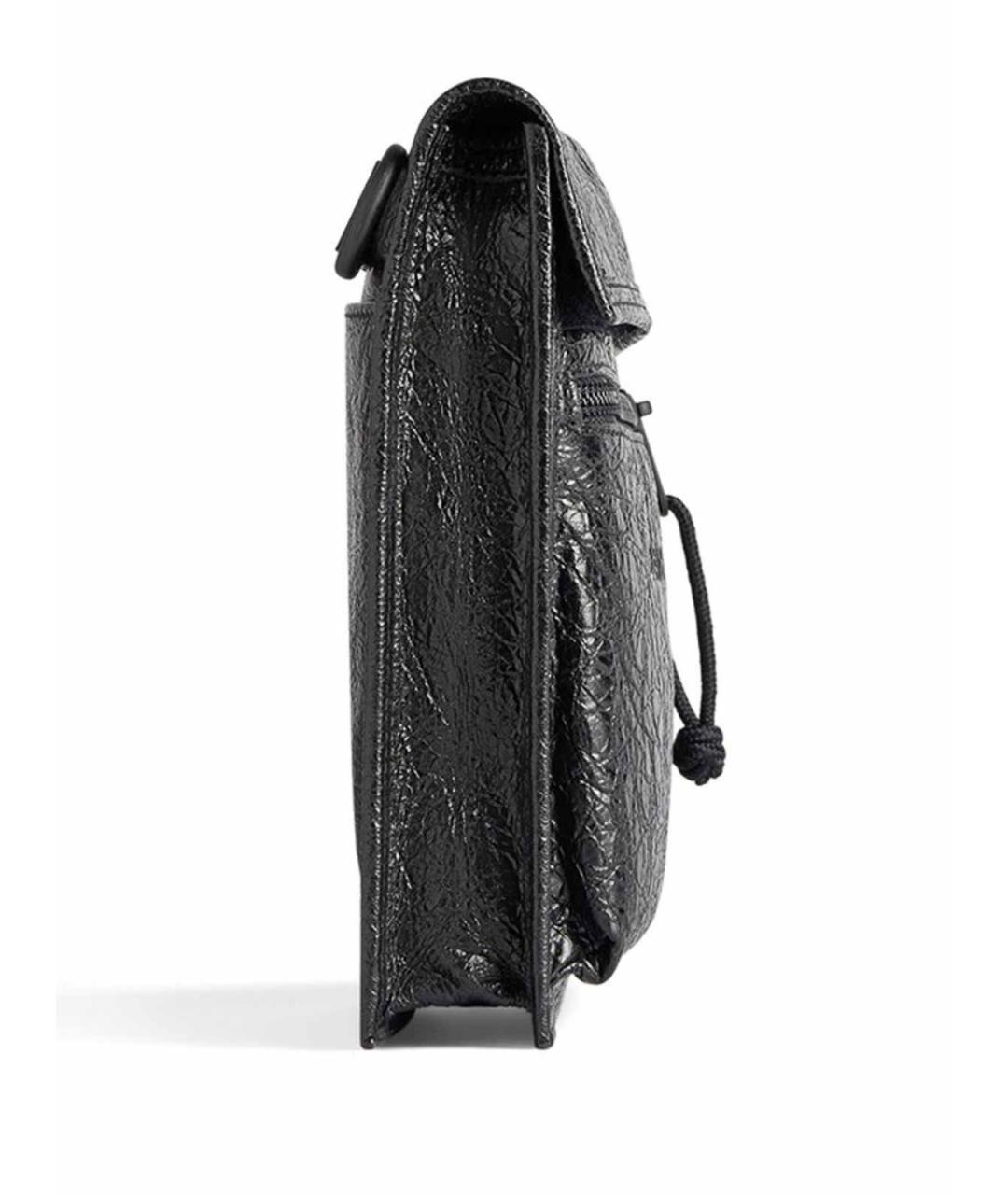 BALENCIAGA Черная кожаная барсетка, фото 2