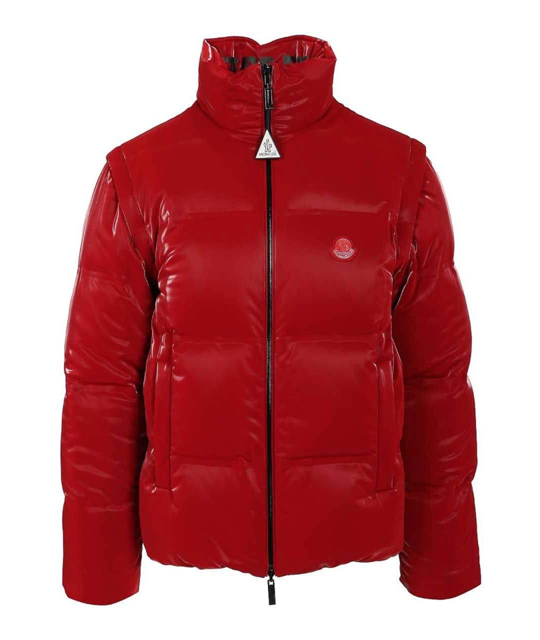 MONCLER Красный полиэстеровый пуховик, фото 2