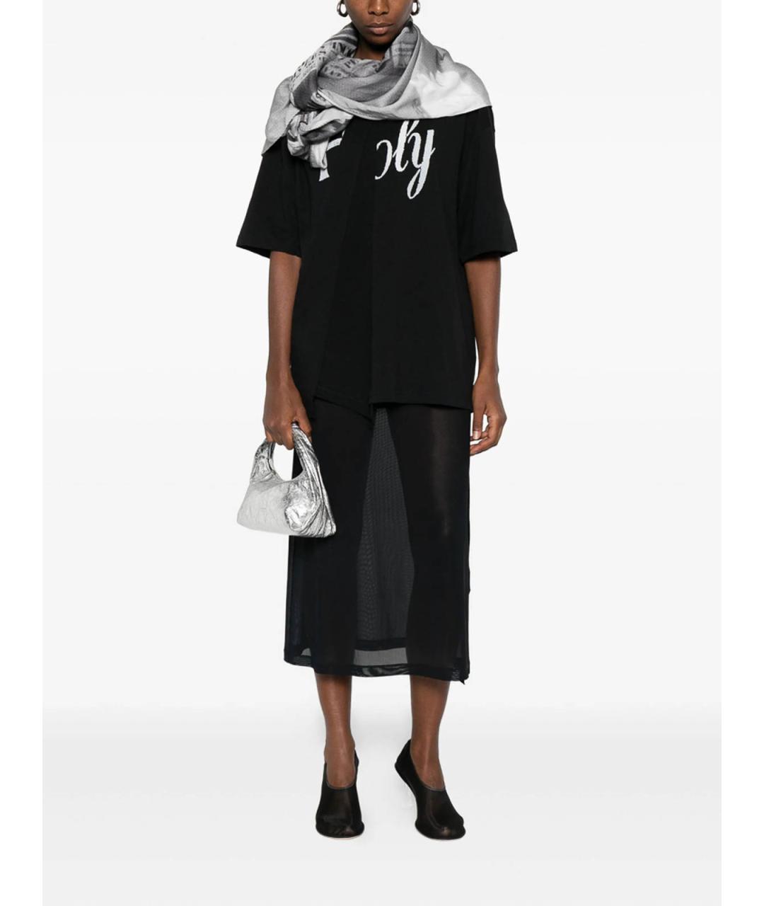 ANN DEMEULEMEESTER Черная хлопковая футболка, фото 3