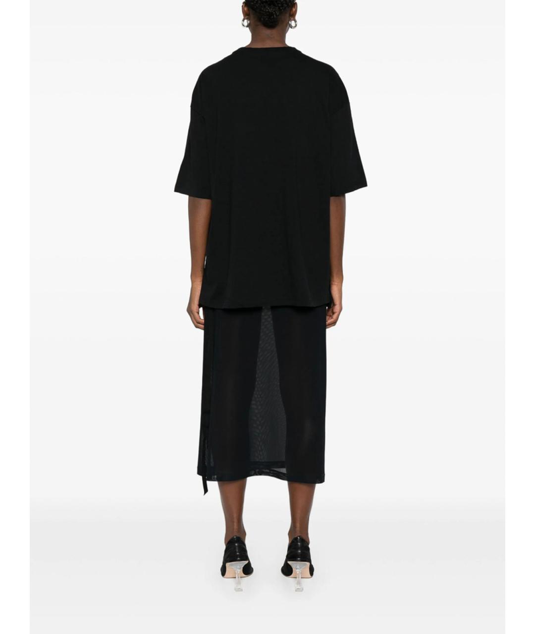 ANN DEMEULEMEESTER Черная хлопковая футболка, фото 4