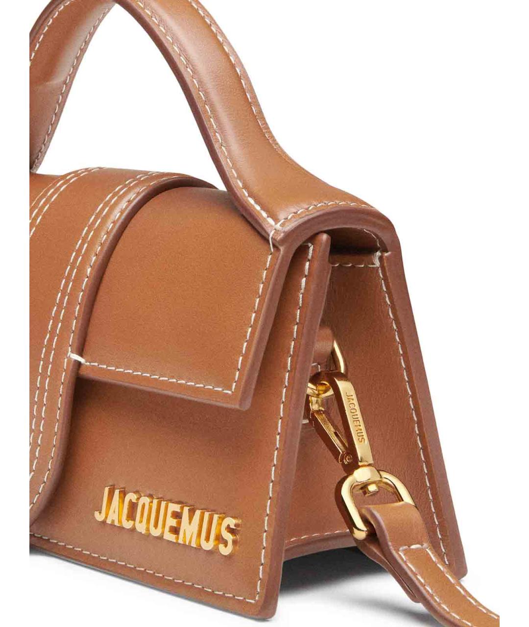 JACQUEMUS Коричневая кожаная сумка через плечо, фото 5