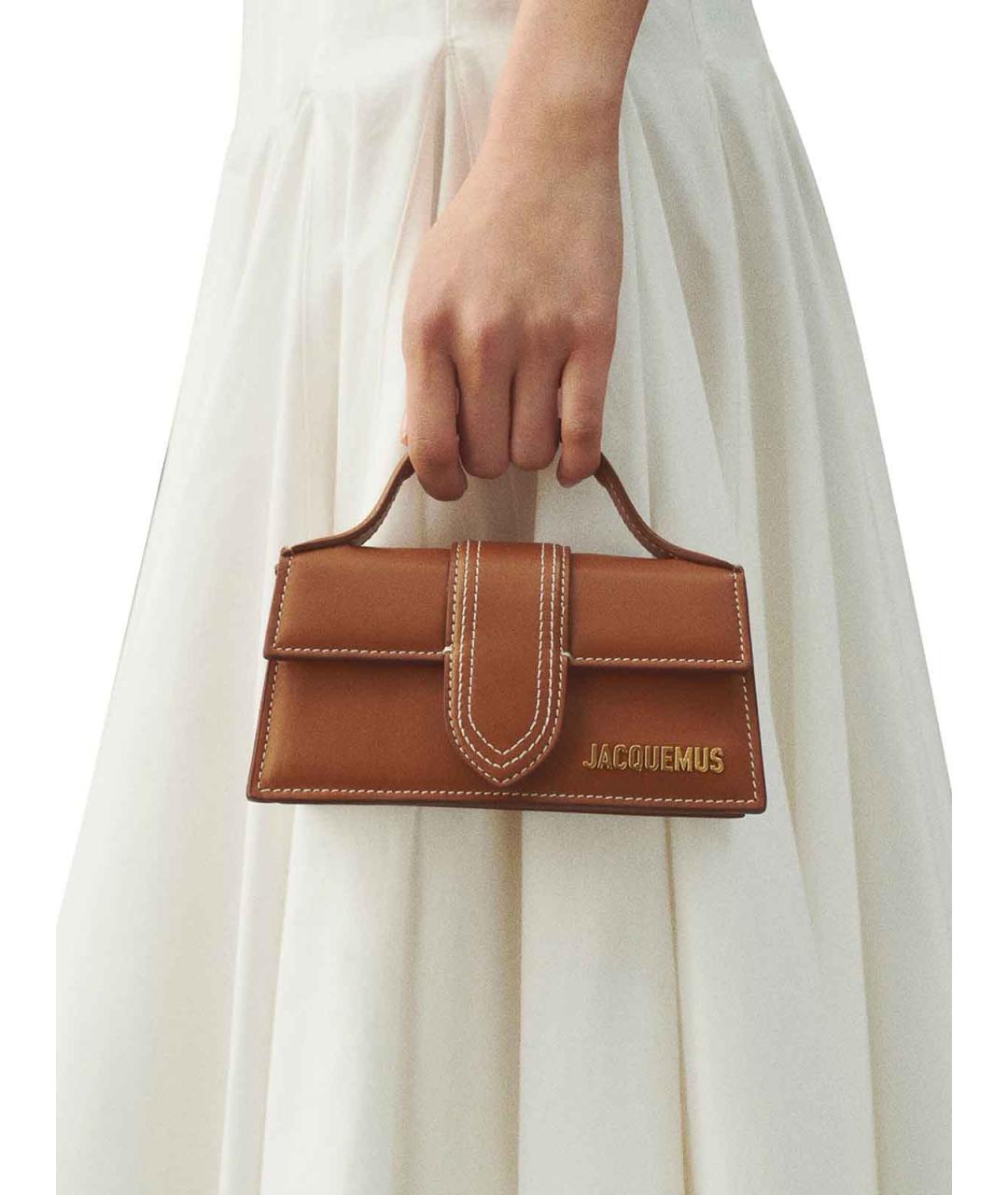 JACQUEMUS Коричневая кожаная сумка через плечо, фото 2