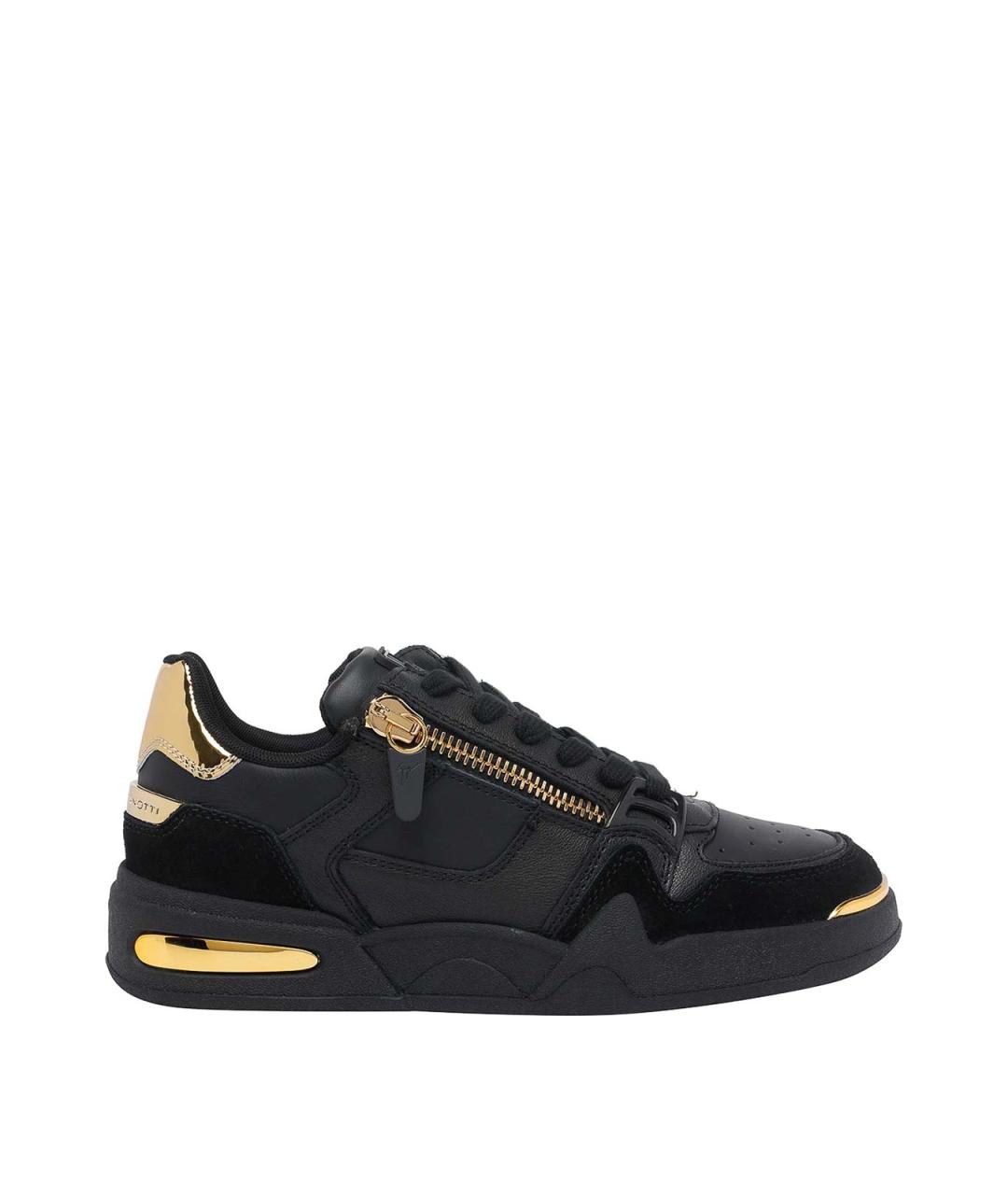 GIUSEPPE ZANOTTI DESIGN Черные кожаные низкие кроссовки / кеды, фото 1
