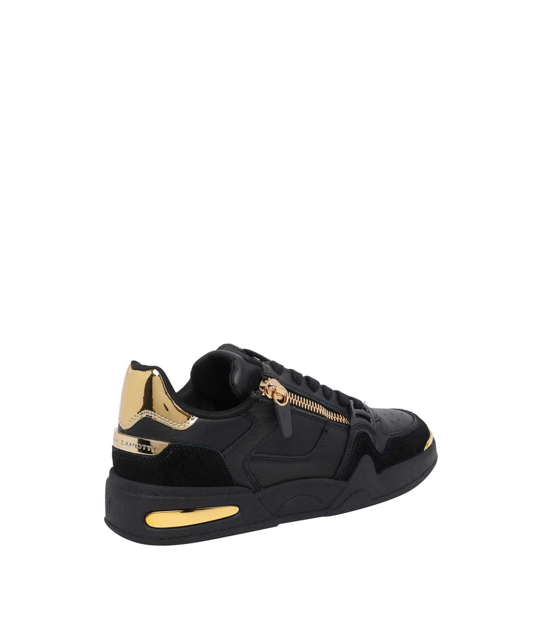 GIUSEPPE ZANOTTI DESIGN Черные кожаные низкие кроссовки / кеды, фото 3