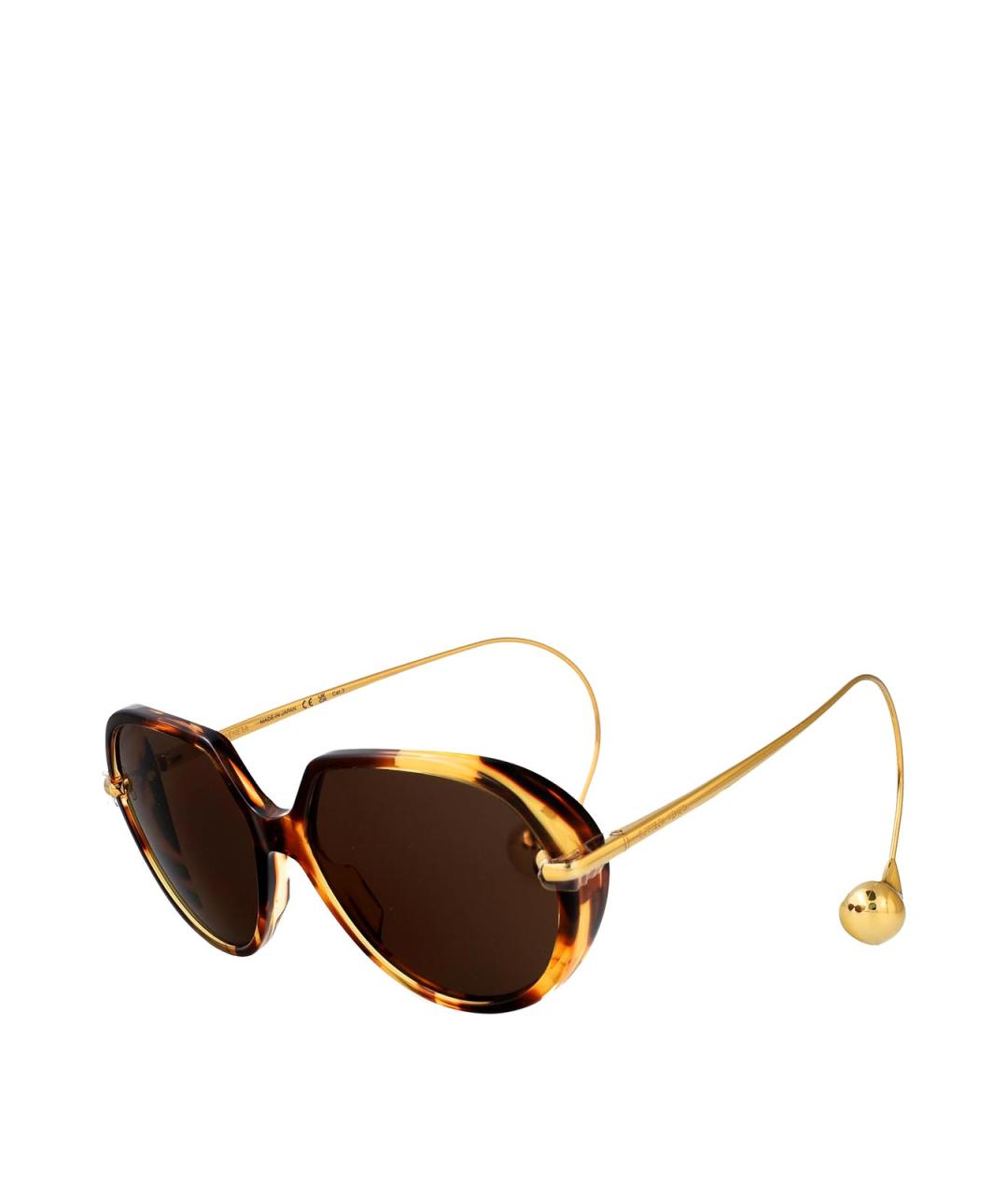 BOTTEGA VENETA Коричневые металлические солнцезащитные очки, фото 2