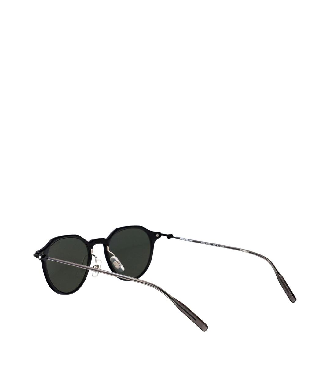 MONTBLANC Черные металлические солнцезащитные очки, фото 4