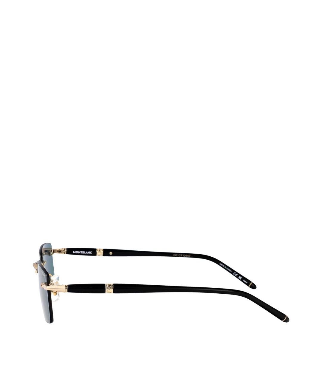 MONTBLANC Золотые металлические солнцезащитные очки, фото 3