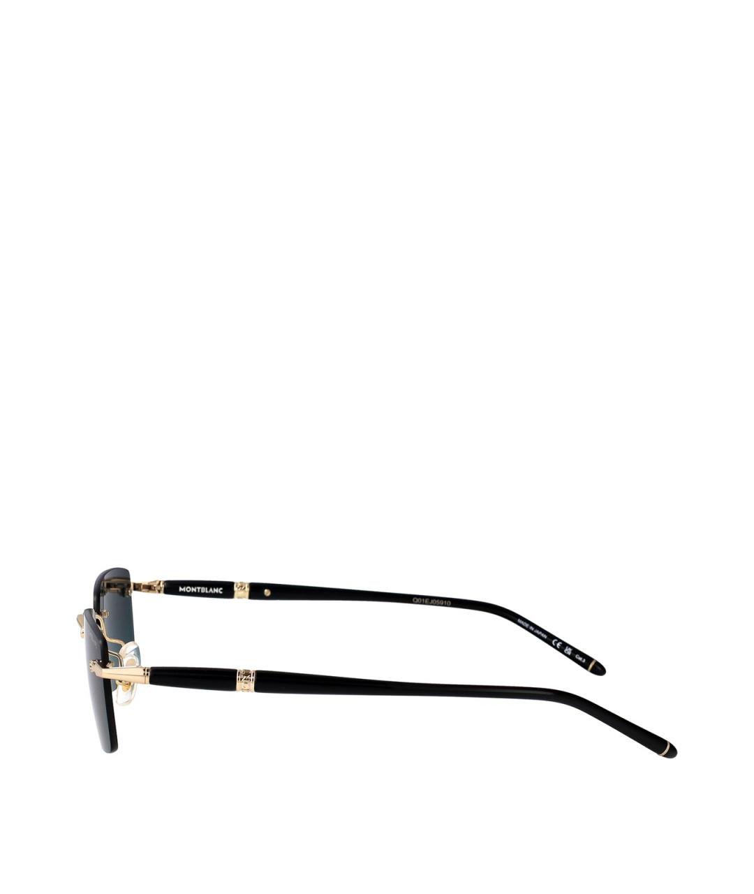 MONTBLANC Золотые металлические солнцезащитные очки, фото 3