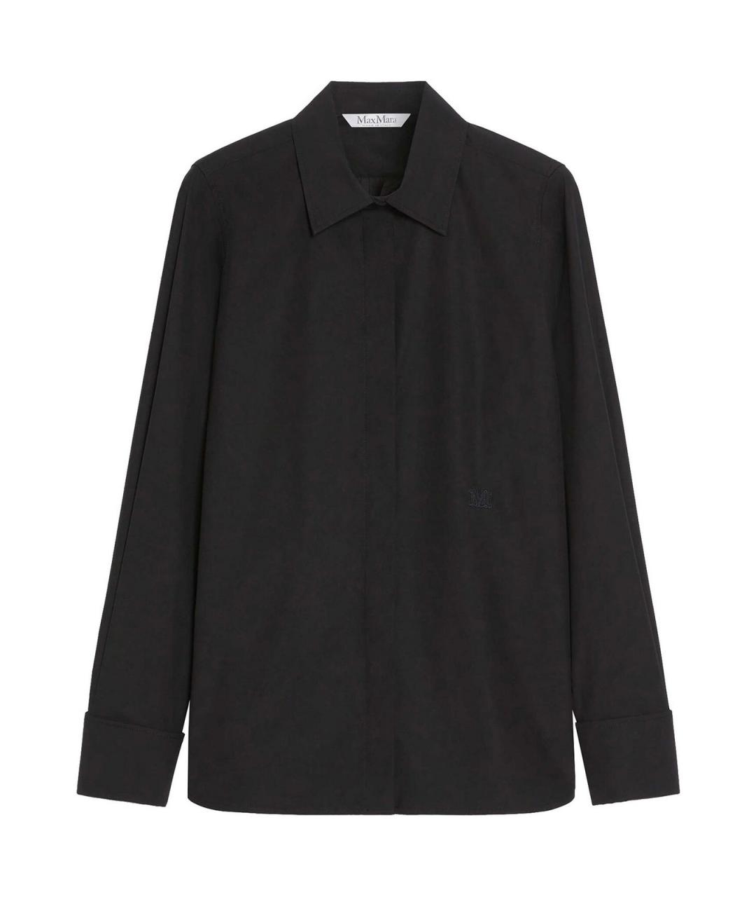 MAX MARA Черная хлопковая рубашка, фото 1