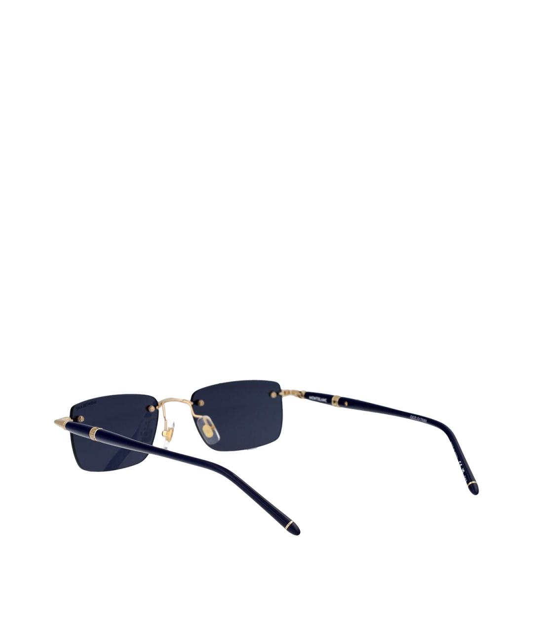MONTBLANC Золотые металлические солнцезащитные очки, фото 4