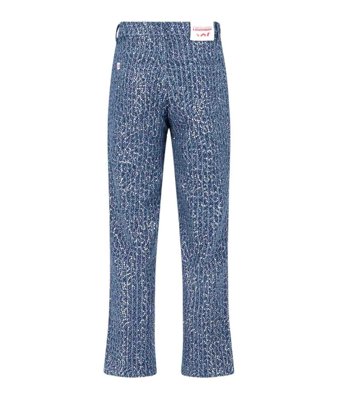 CHARLES JEFFREY LOVERBOY Синие хлопковые прямые джинсы, фото 2