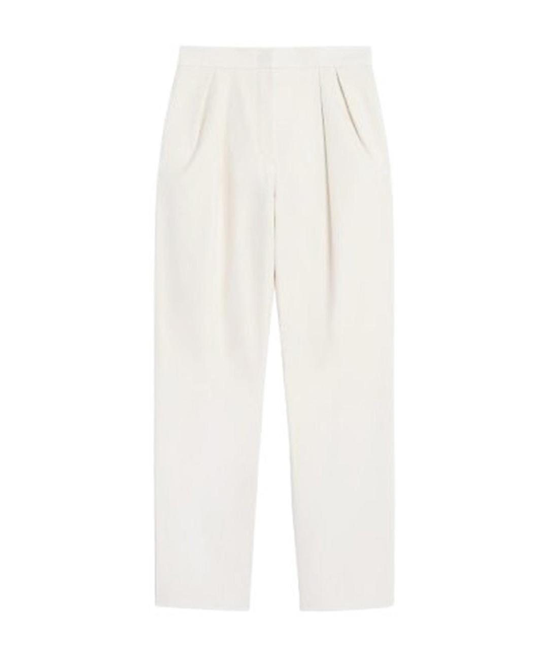 MAX MARA Белые хлопковые брюки широкие, фото 1