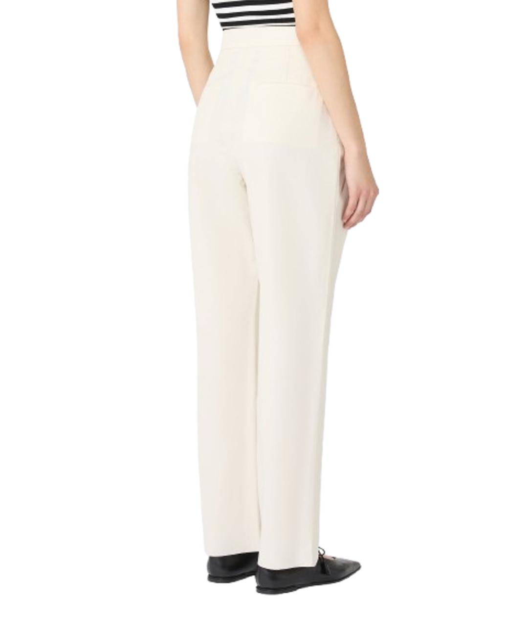 MAX MARA Белые хлопковые брюки широкие, фото 3