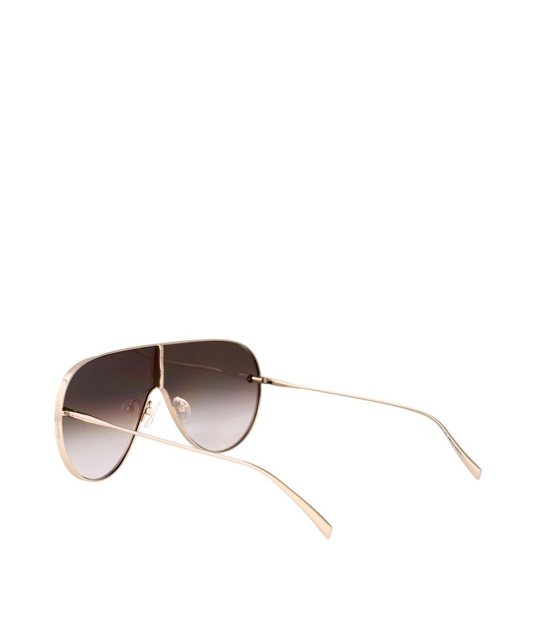 ALEXANDER MCQUEEN Золотые металлические солнцезащитные очки, фото 4