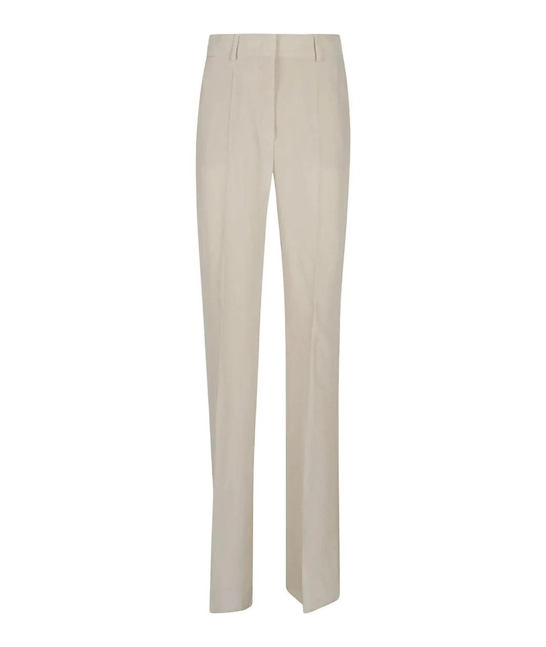SPORTMAX Белые вискозные прямые брюки, фото 1