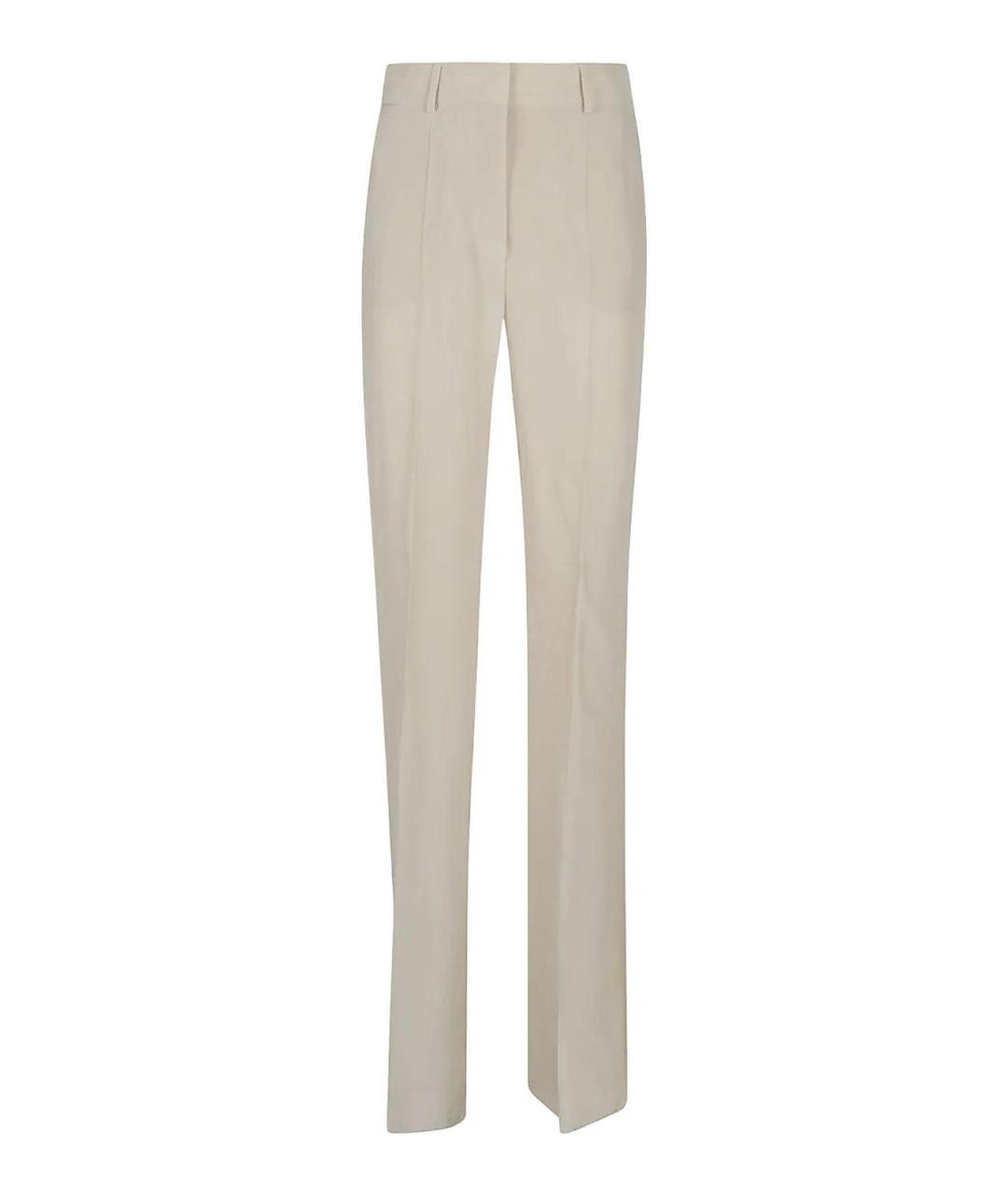 SPORTMAX Белые вискозные прямые брюки, фото 2