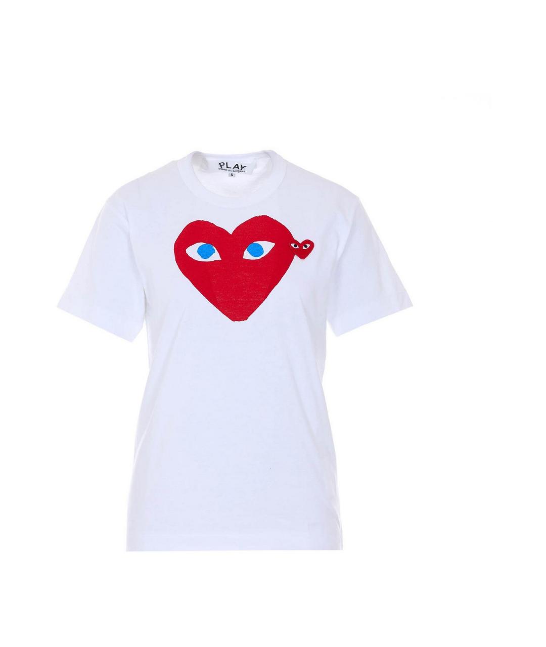 COMME DES GARÇONS PLAY Белая хлопковая футболка, фото 1