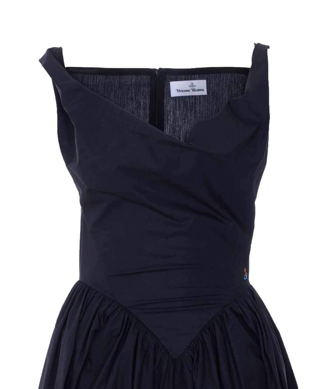 VIVIENNE WESTWOOD Черное хлопковое повседневное платье, фото 4