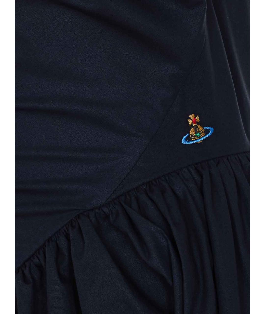 VIVIENNE WESTWOOD Черное хлопковое повседневное платье, фото 3