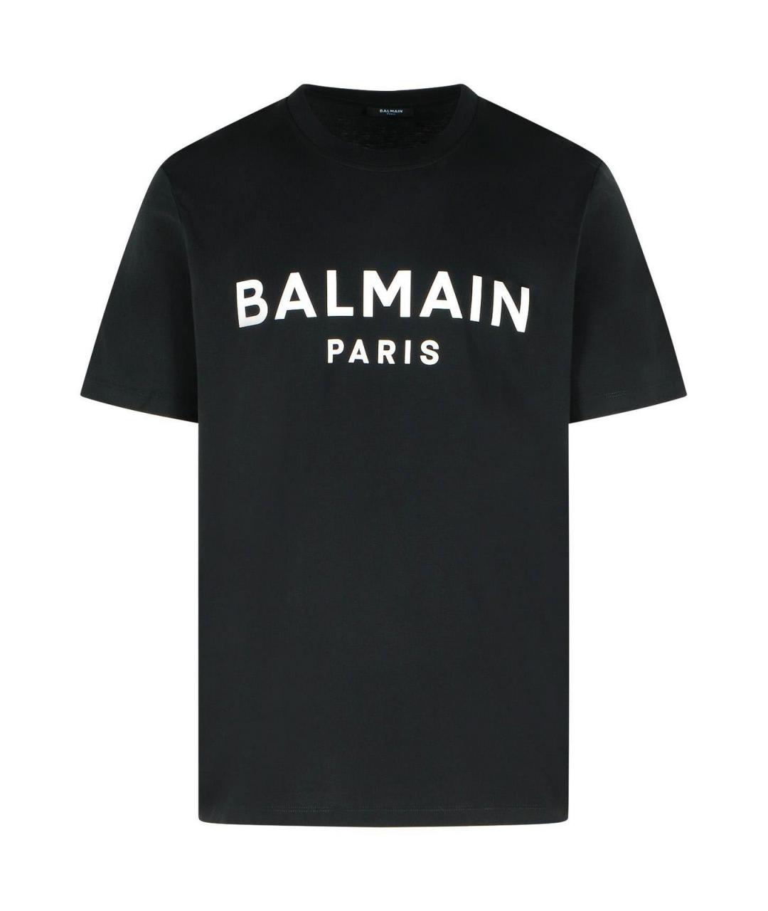 BALMAIN Черная хлопковая футболка, фото 1