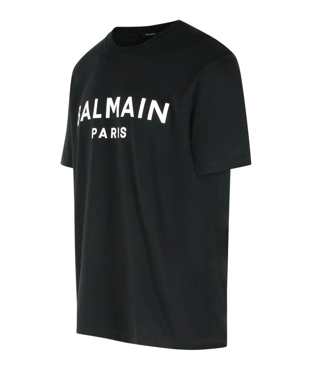 BALMAIN Черная хлопковая футболка, фото 3