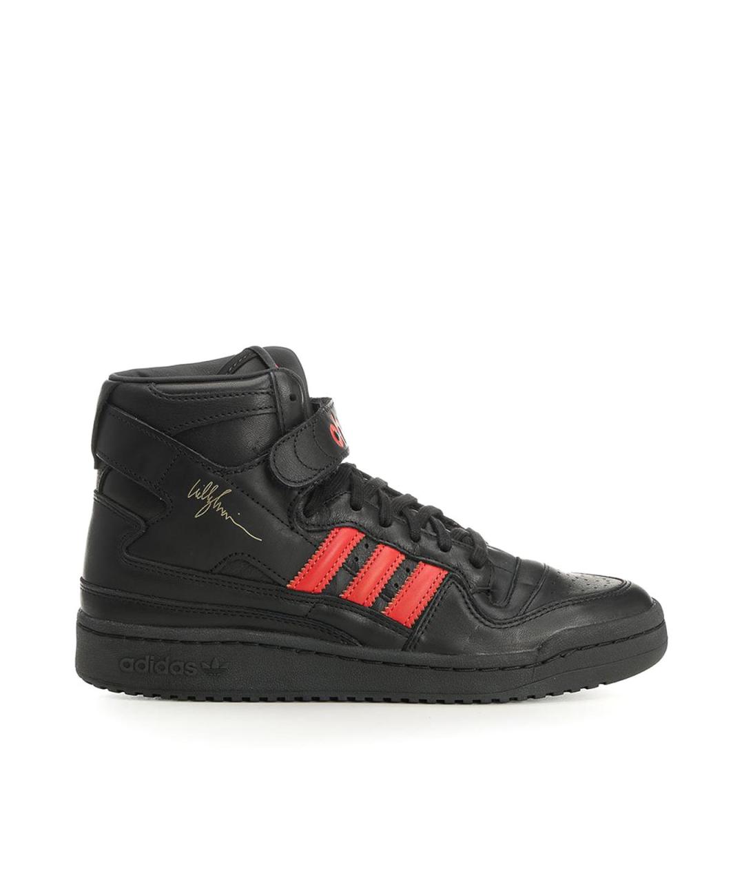 ADIDAS Черные кожаные низкие кроссовки / кеды, фото 1