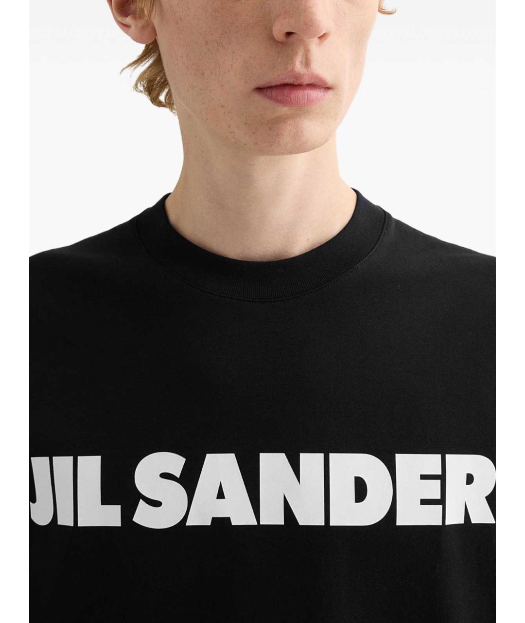 JIL SANDER Черная хлопковая футболка, фото 3