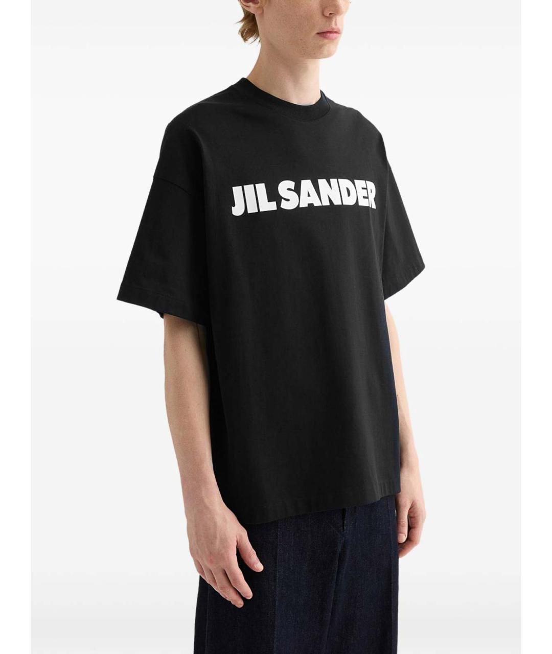 JIL SANDER Черная хлопковая футболка, фото 2