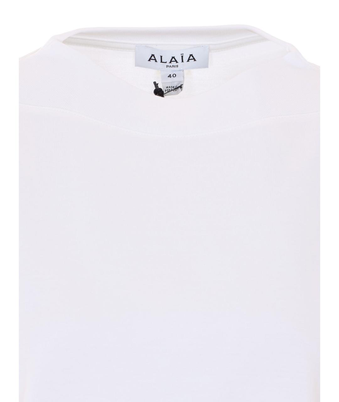 ALAIA Белая хлопковая футболка, фото 4
