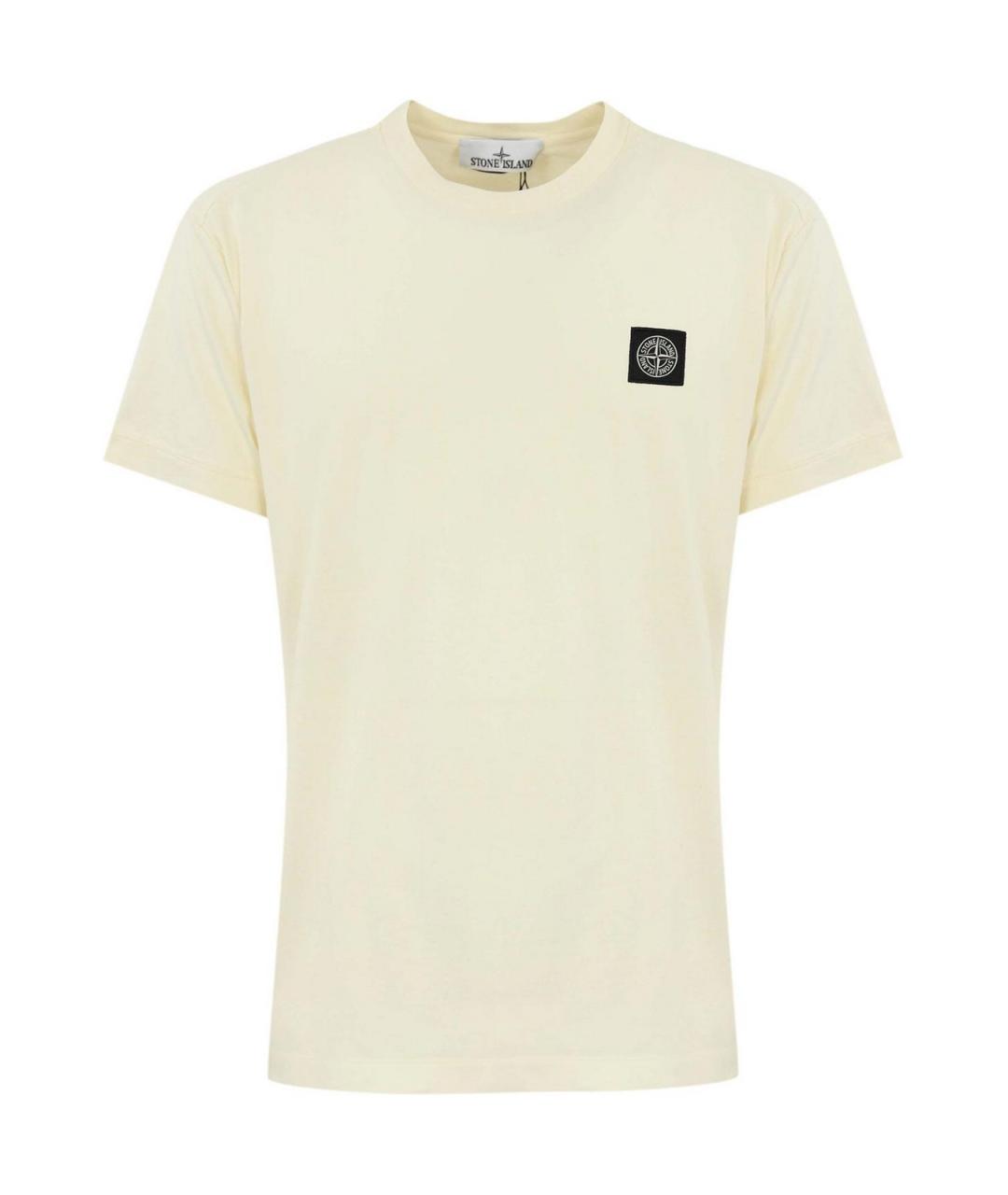 STONE ISLAND Бежевая хлопковая футболка, фото 1