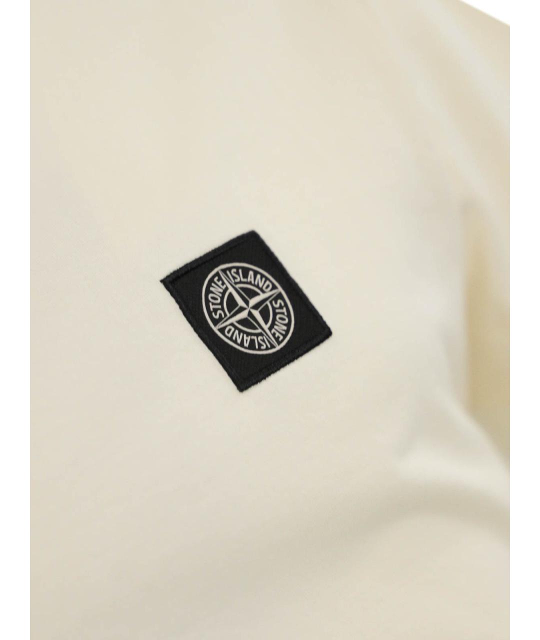 STONE ISLAND Бежевая хлопковая футболка, фото 3