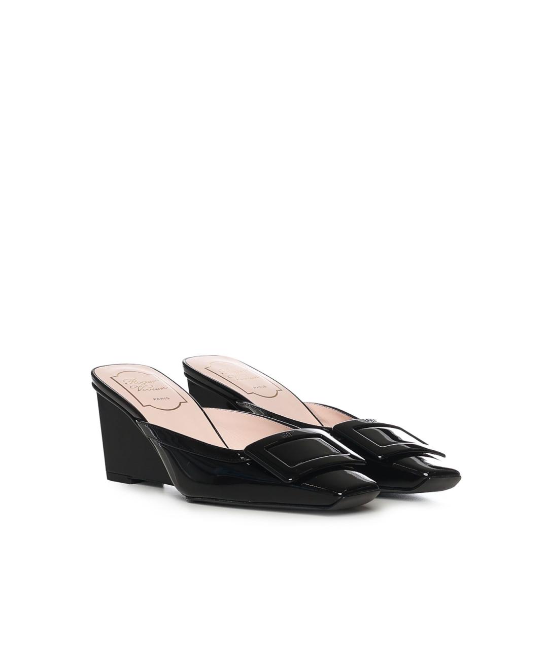 ROGER VIVIER Черные кожаные мюли, фото 2