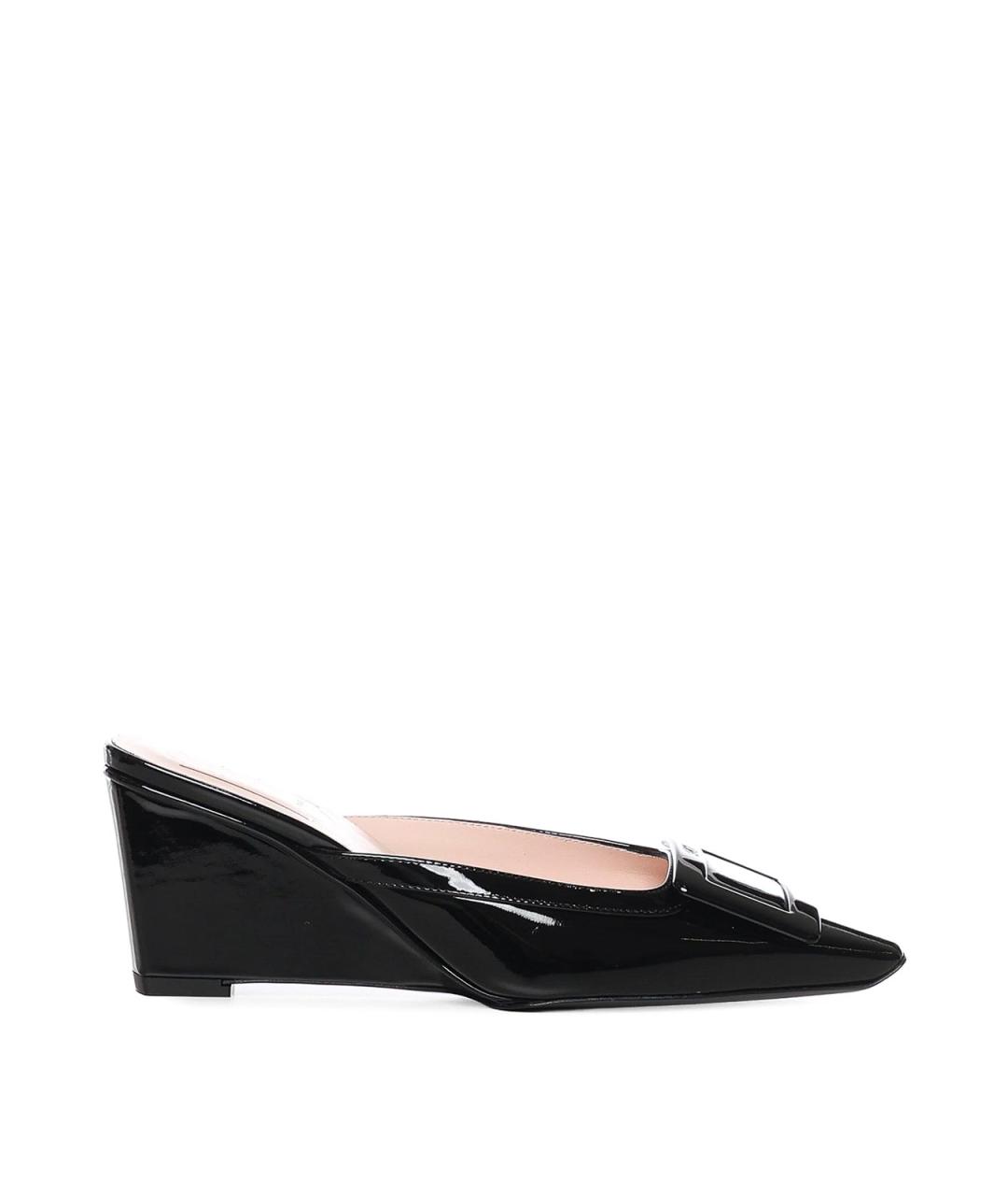 ROGER VIVIER Черные кожаные мюли, фото 1