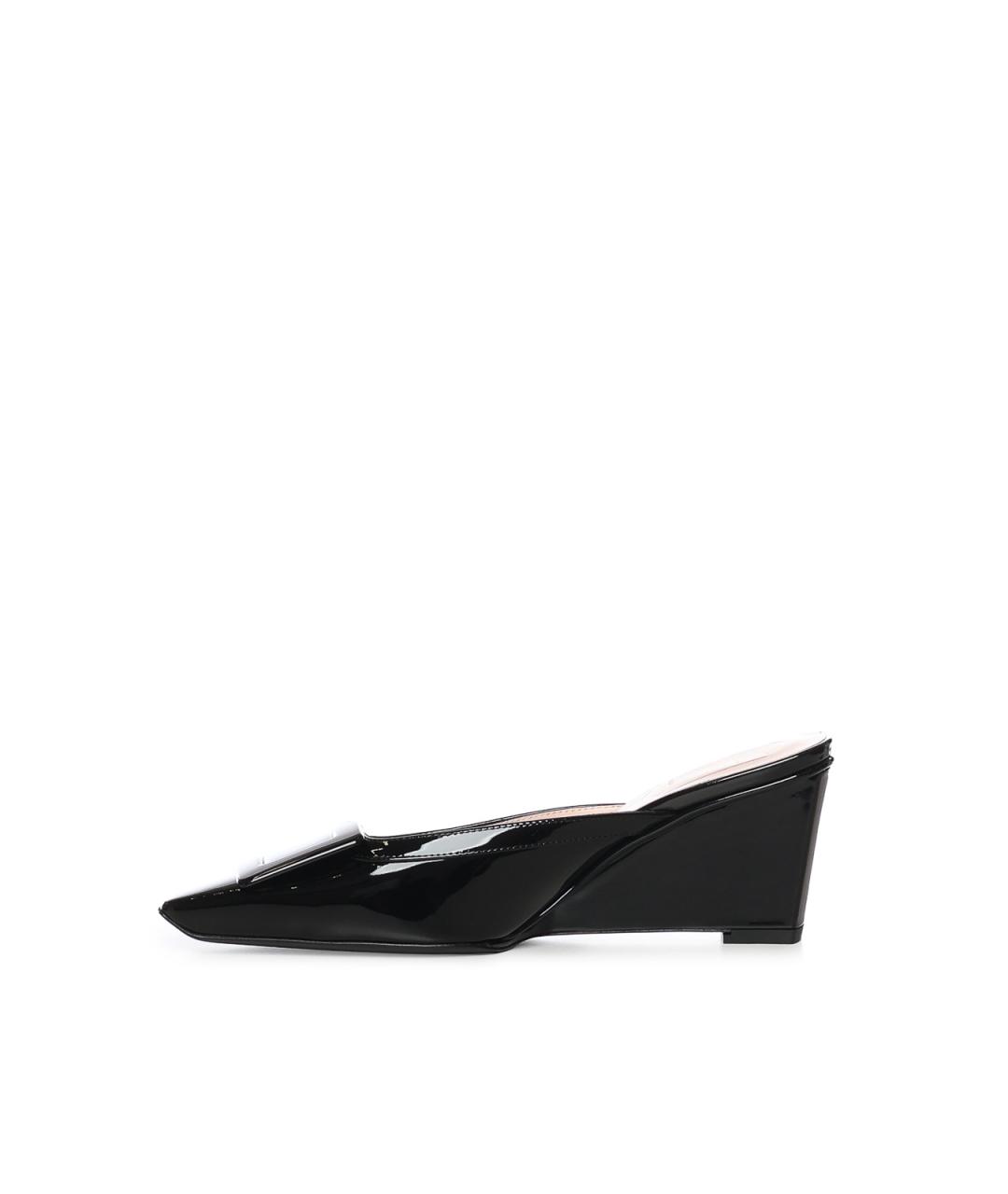 ROGER VIVIER Черные кожаные мюли, фото 4