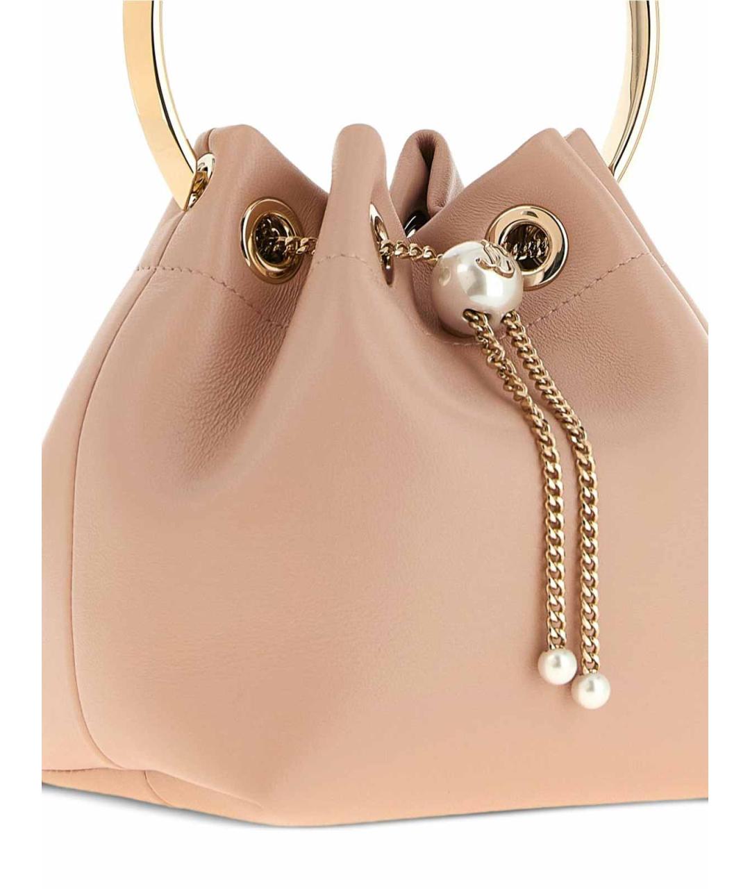 JIMMY CHOO Розовая кожаная сумка с короткими ручками, фото 3