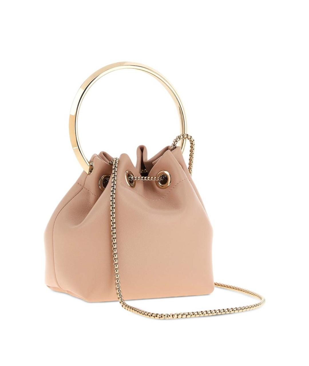 JIMMY CHOO Розовая кожаная сумка с короткими ручками, фото 4