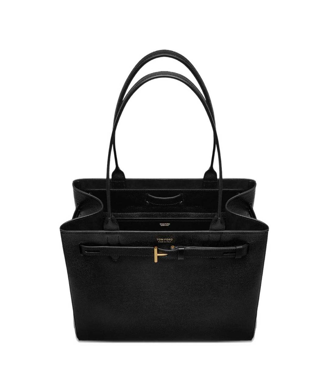 TOM FORD Черная кожаная сумка тоут, фото 3