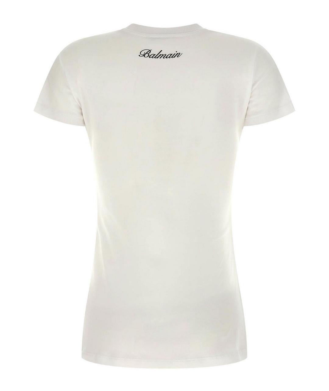 BALMAIN Белая хлопковая футболка, фото 2