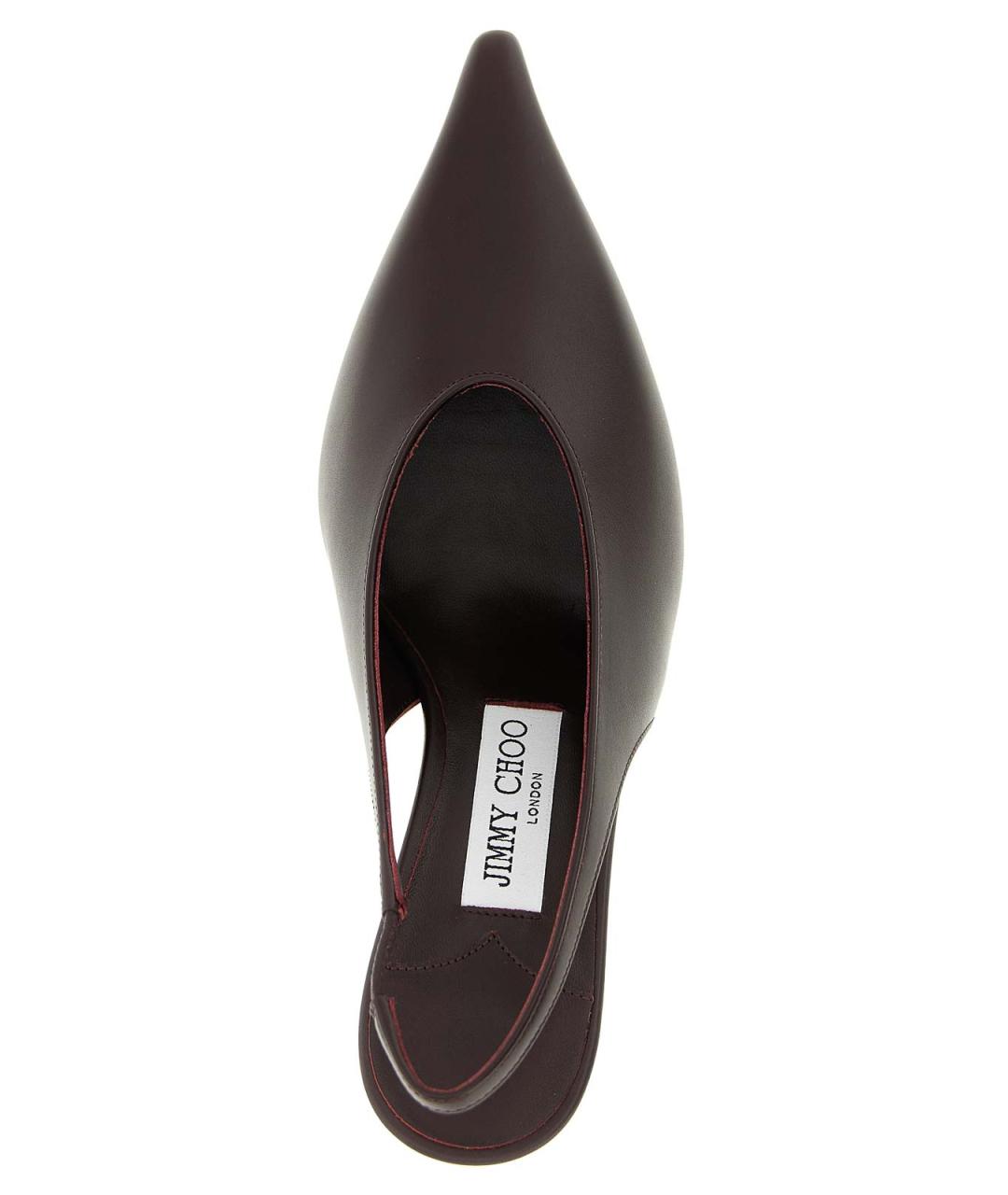 JIMMY CHOO Бордовые кожаные туфли, фото 4