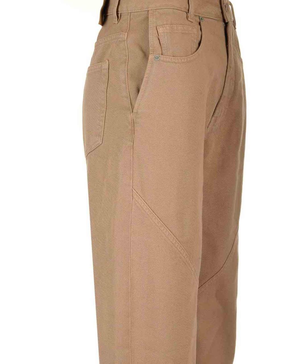 MM6 MAISON MARGIELA Бежевые хлопковые брюки широкие, фото 3