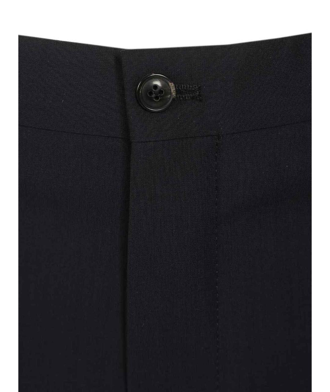 GIORGIO ARMANI Темно-синие шерстяные повседневные брюки, фото 4