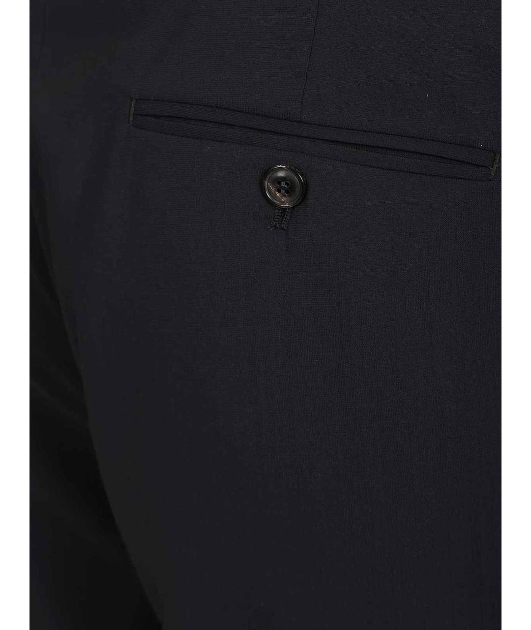 GIORGIO ARMANI Темно-синие шерстяные повседневные брюки, фото 5