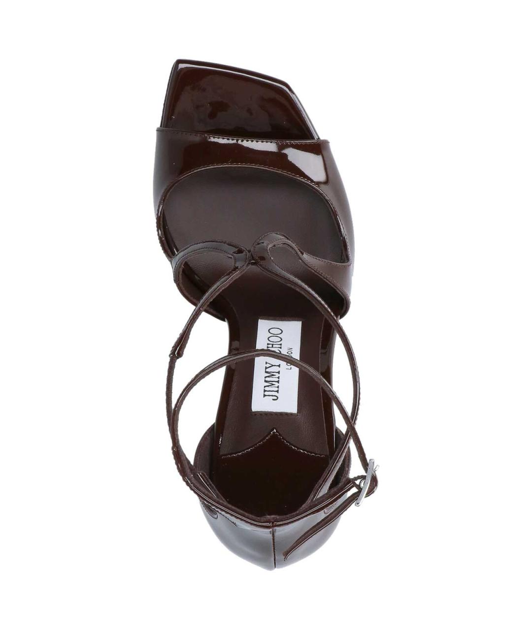 JIMMY CHOO Коричневые кожаные босоножки, фото 5