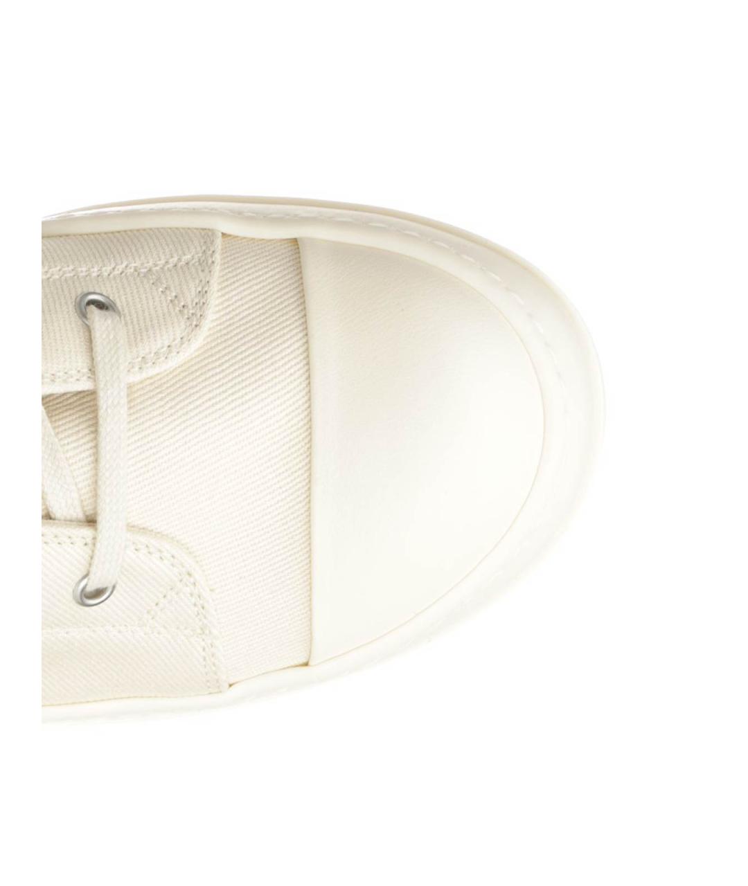 RICK OWENS DRKSHDW Белые текстильные высокие кроссовки / кеды, фото 4