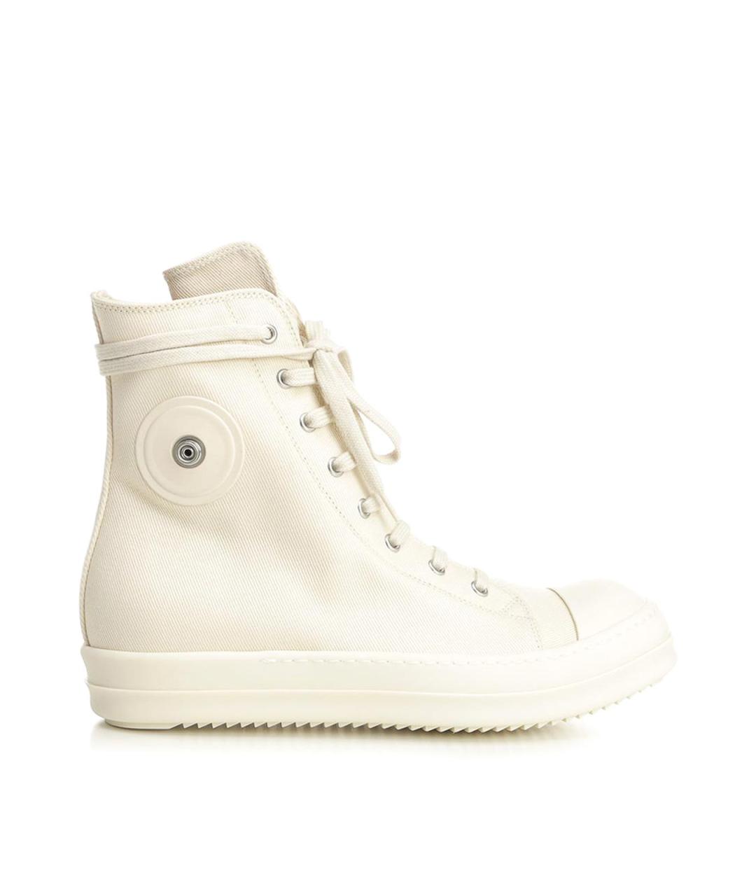 RICK OWENS DRKSHDW Белые текстильные высокие кроссовки / кеды, фото 1