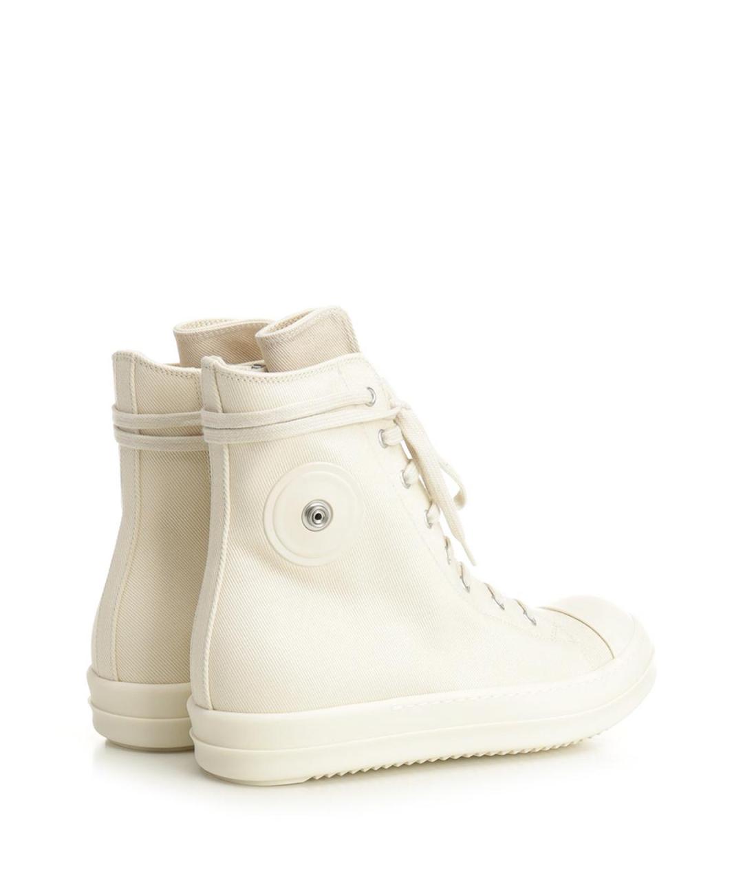 RICK OWENS DRKSHDW Белые текстильные высокие кроссовки / кеды, фото 3