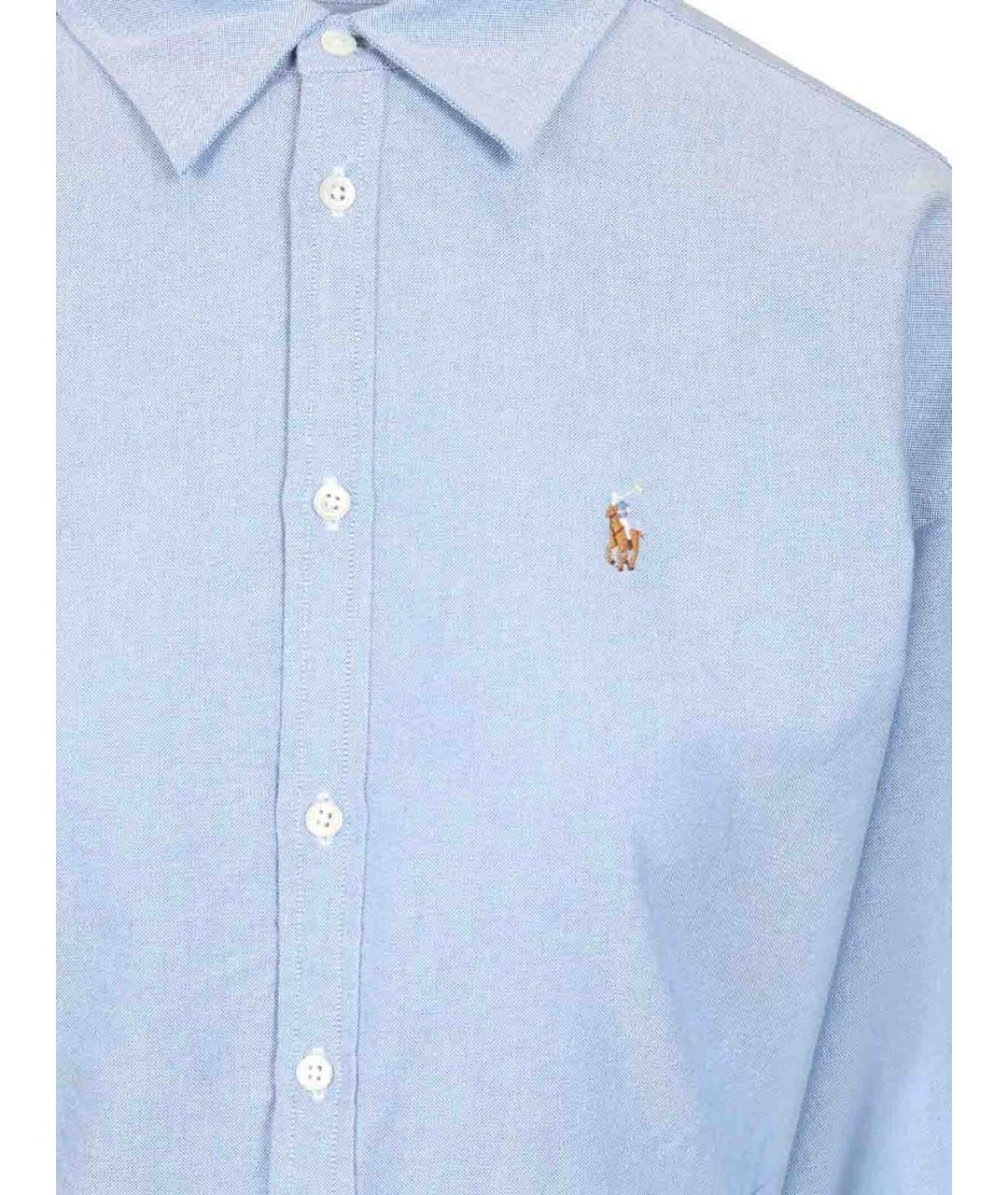 POLO RALPH LAUREN Голубое хлопковое повседневное платье, фото 4