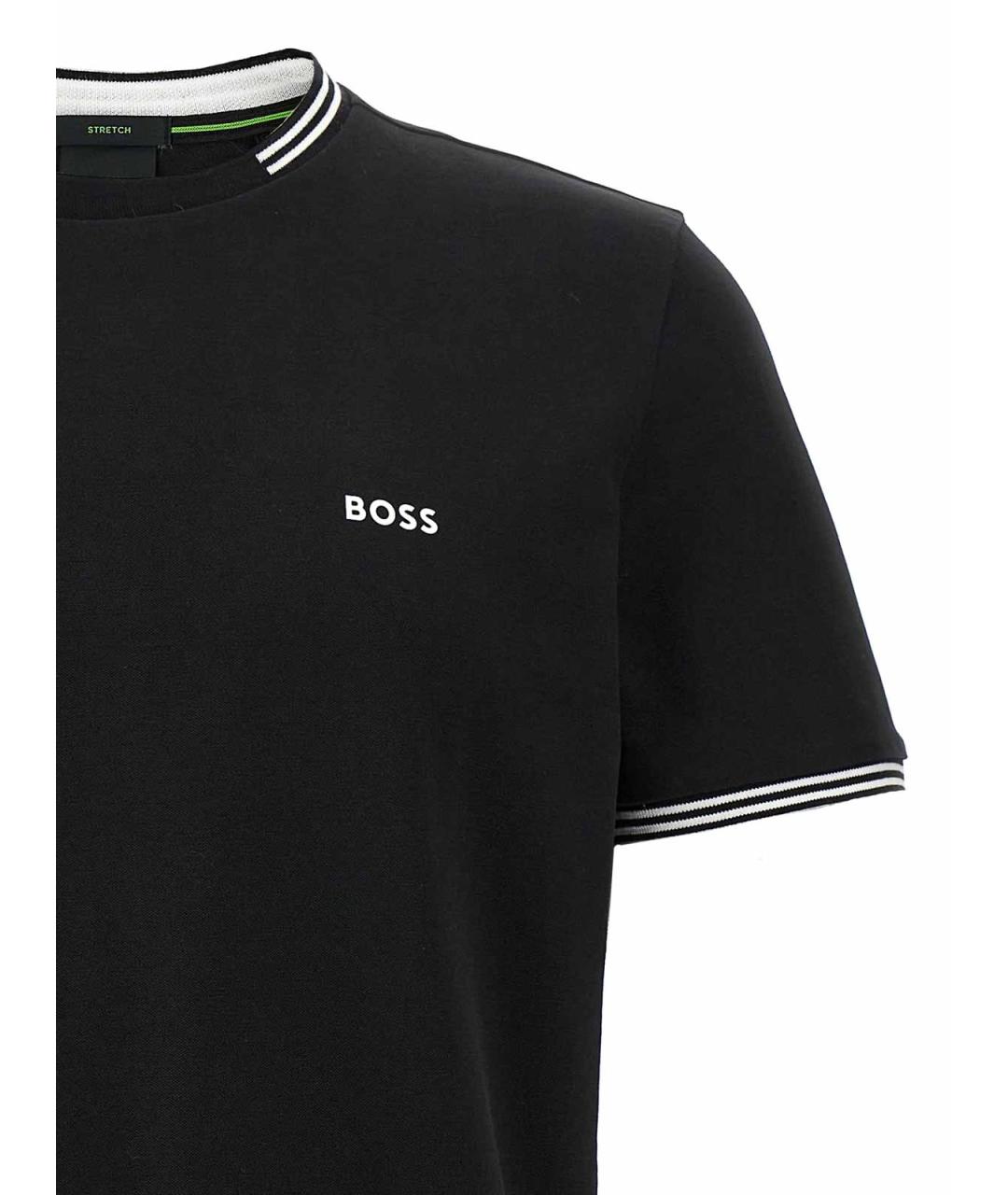 HUGO BOSS Черная хлопковая футболка, фото 3